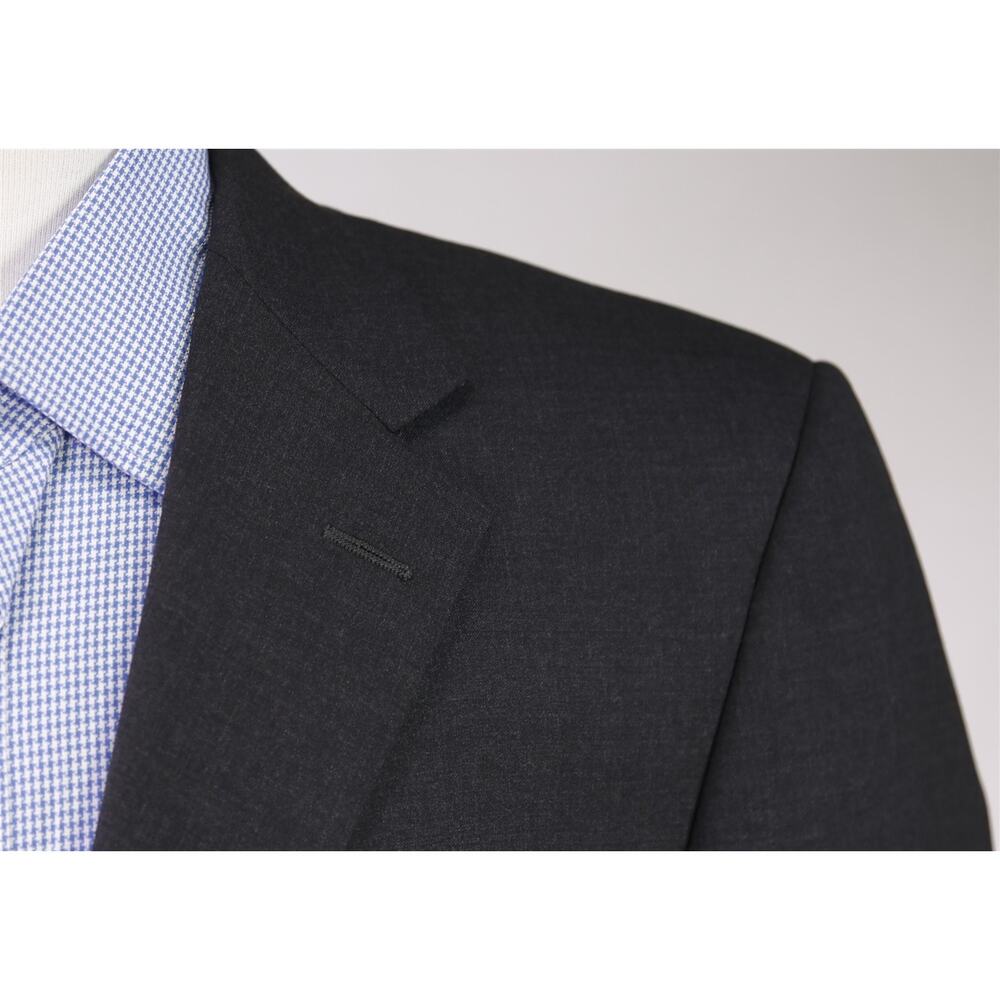Hickey Freeman Gray Blazer Solid Wool 2-Btn Linds… - image 4